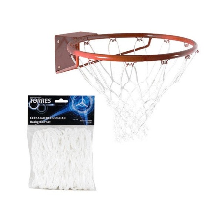 Купить Сетка баскетбольная Torres, нить 4 мм, белая в Когалыме 