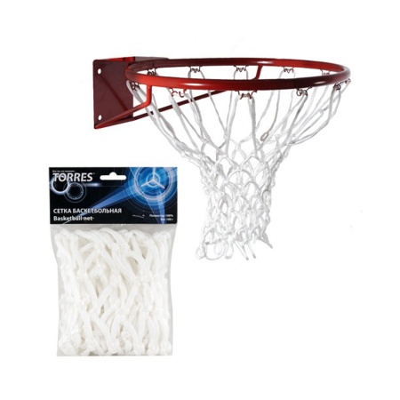 Купить Сетка баскетбольная Torres, нить 6 мм, белая в Когалыме 